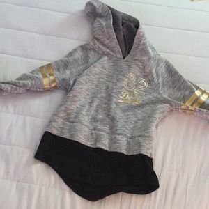 Kids Grey Layered Cropped Hoodie
